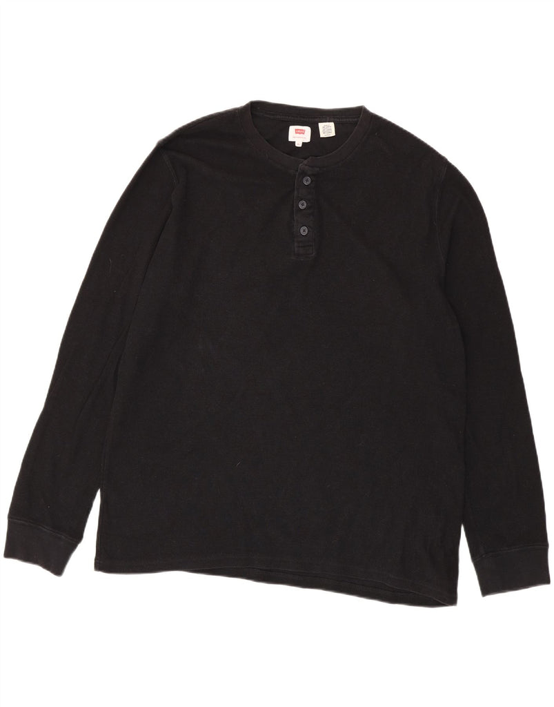 LEVI'S Mens Top Long Sleeve XL Black Vintage Levi's and Second-Hand Levi's from Messina Hembry 