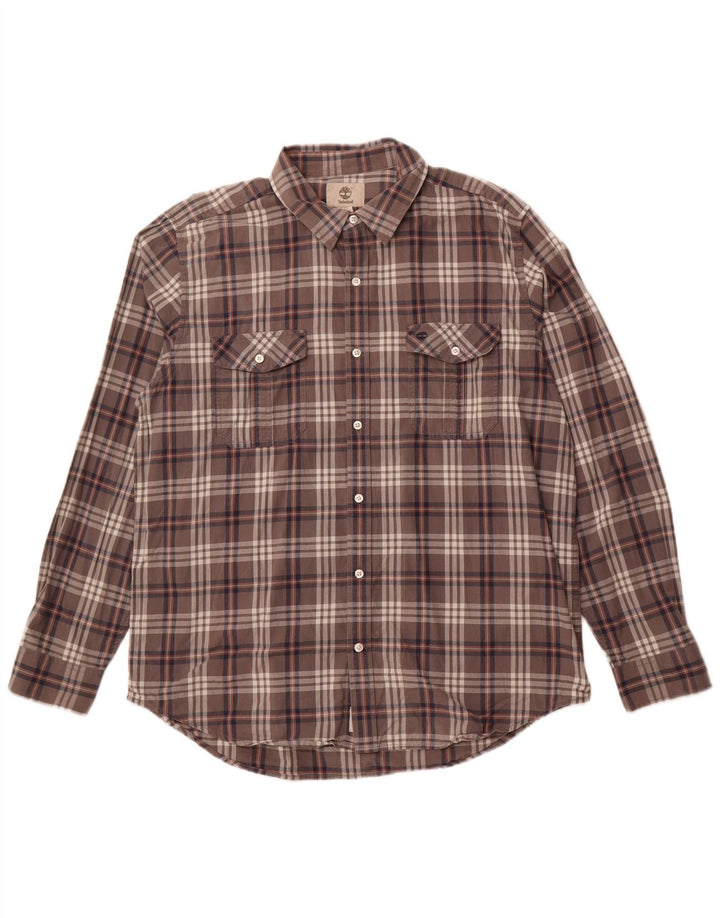 TIMBERLAND Mens Regular Fit Shirt XL Grey Check Cotton