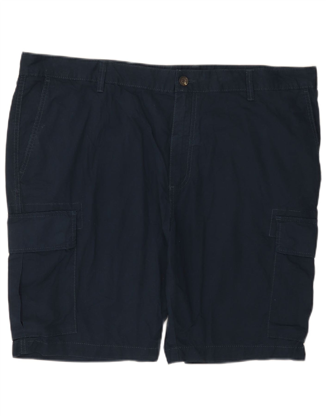 Marks & Spencer Mens Cargo Shorts W42 2XL Navy Blue Cotton