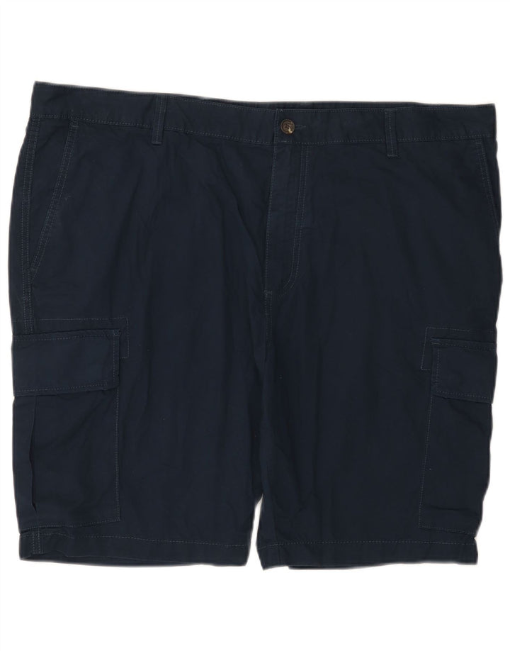 Marks & Spencer Mens Cargo Shorts W42 2XL Navy Blue Cotton