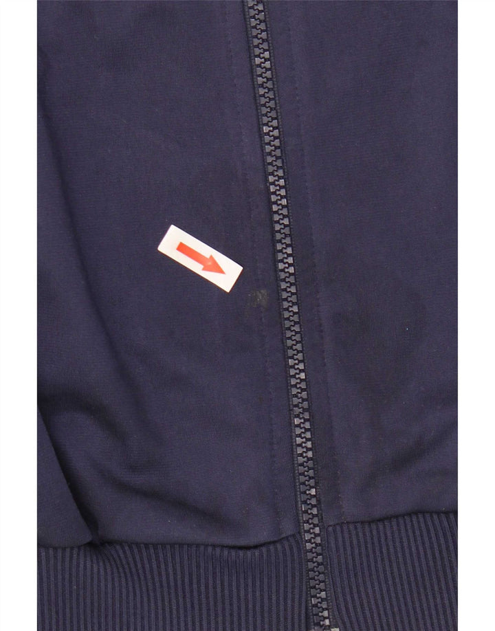 Adidas Boys Graphic Tracksuit Top Jacket 7-8 Years Navy Blue Colourblock
