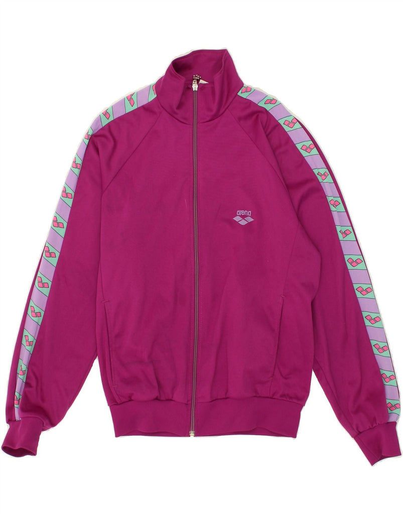 ARENA Womens Graphic Tracksuit Top Jacket UK 16 Large Pink | Vintage Arena | Thrift | Second-Hand Arena | Used Clothing | Messina Hembry 