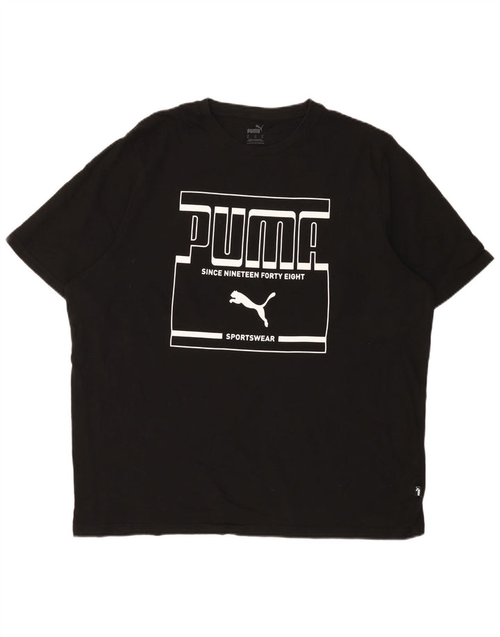 Puma Mens Graphic T-Shirt Top XL Black Cotton