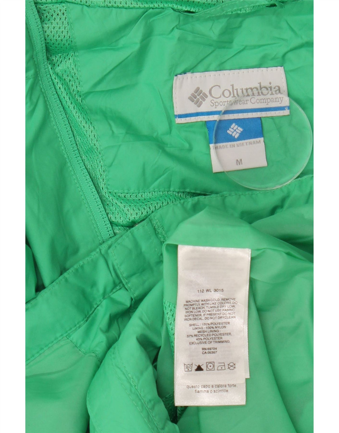 Columbia Womens Hooded Rain Jacket UK 14 Medium Green Polyester