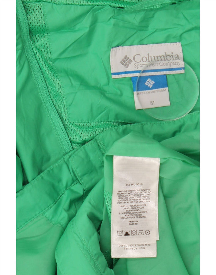 Columbia Womens Hooded Rain Jacket UK 14 Medium Green Polyester