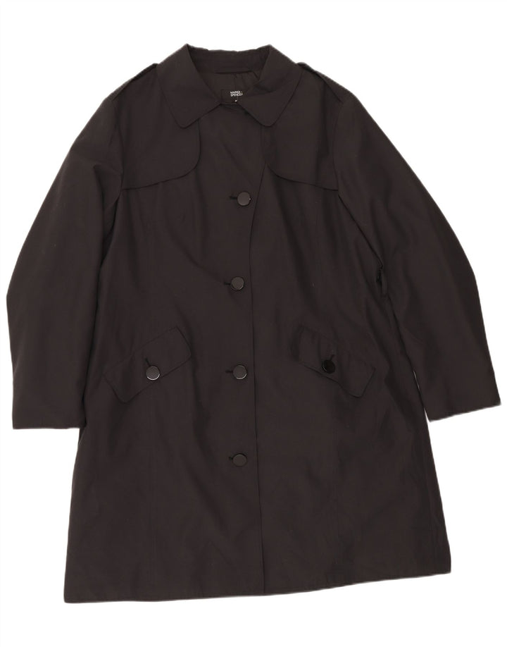 Marks & Spencer Womens Trench Coat UK 20 2XL Black Polyester
