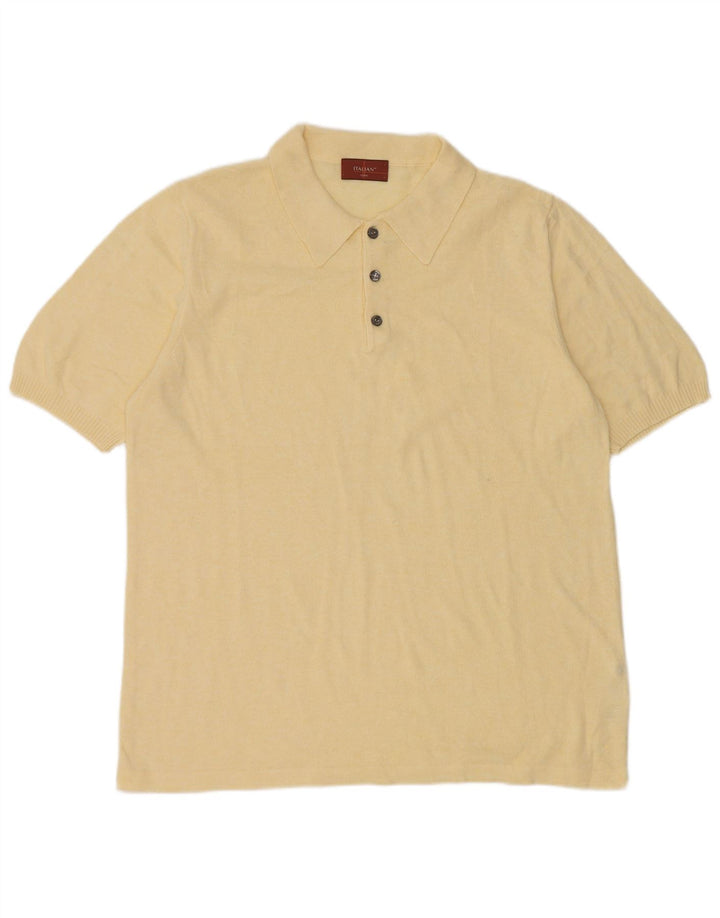 Marks & Spencer Mens Polo Shirt Large Yellow Acrylic