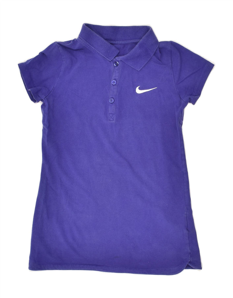 NIKE Girls Polo Shirt 12-13 Years Large Blue Cotton Vintage Nike and Second-Hand Nike from Messina Hembry 