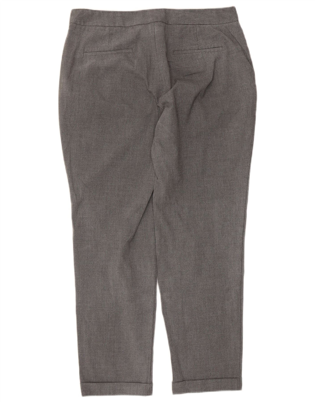 Zara Womens Straight Chino Trousers EU 40 Medium W30 L27 Grey Houndstooth