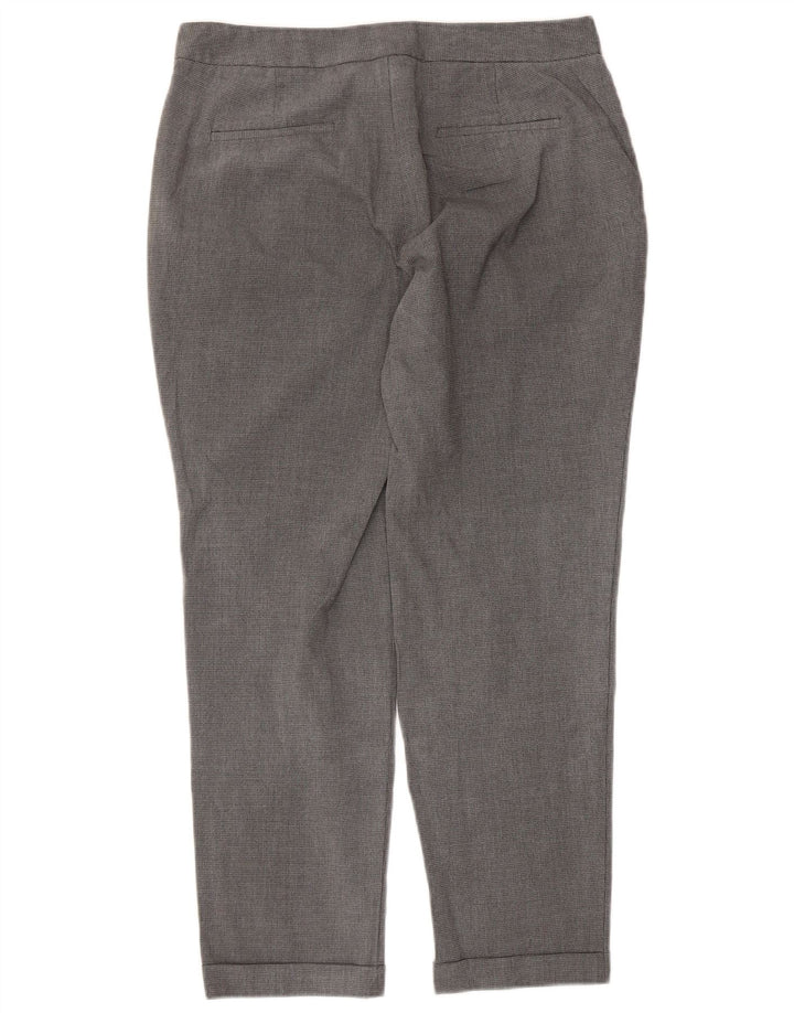 Zara Womens Straight Chino Trousers EU 40 Medium W30 L27 Grey Houndstooth