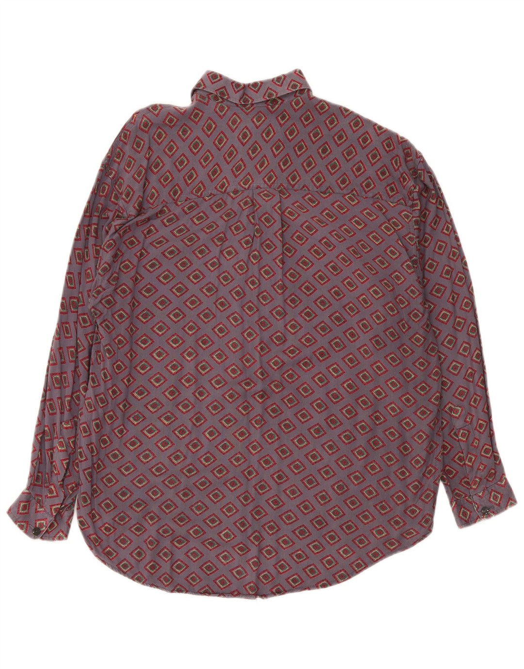 Orso Poeta  Mens Shirt Medium Purple Geometric Viscose