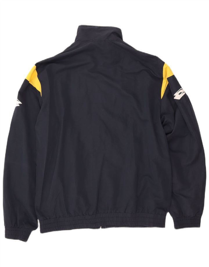 LOTTO Mens Graphic Tracksuit Top Jacket XL Navy Blue Colourblock