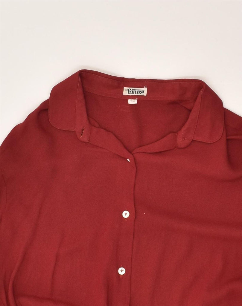 VINTAGE Womens Shirt Blouse IT 42 Medium Red Viscose | Vintage Vintage | Thrift | Second-Hand Vintage | Used Clothing | Messina Hembry 