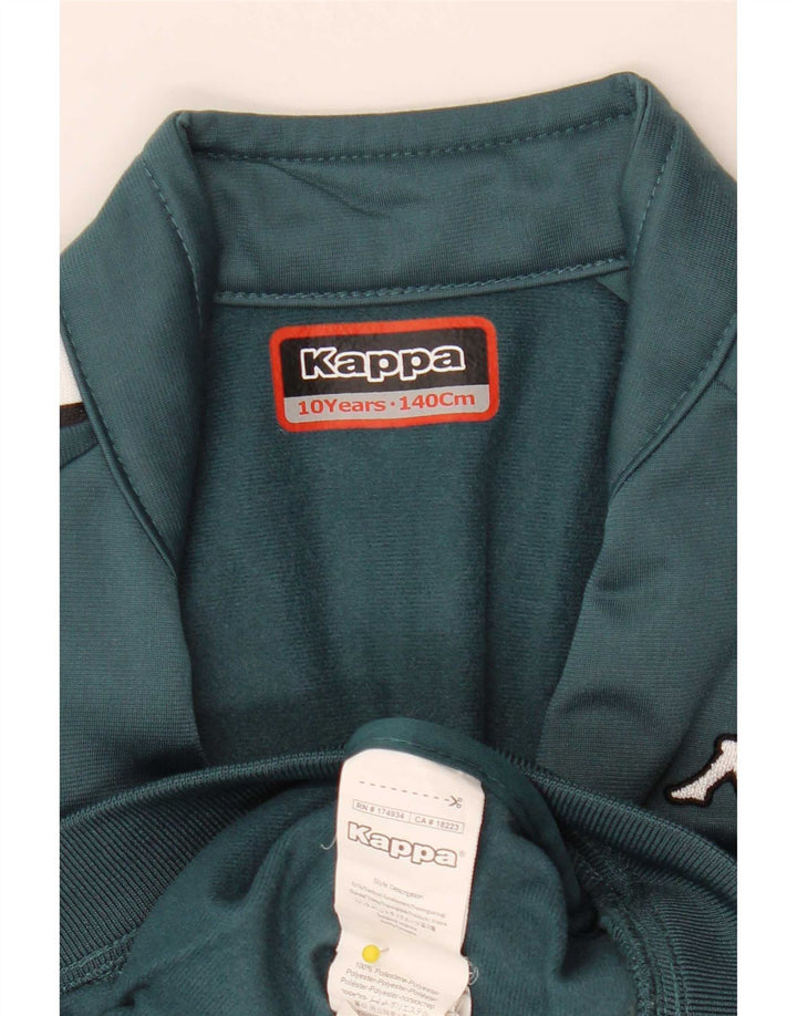 Kappa Boys Graphic Tracksuit Top Jacket 9-10 Years Green Colourblock