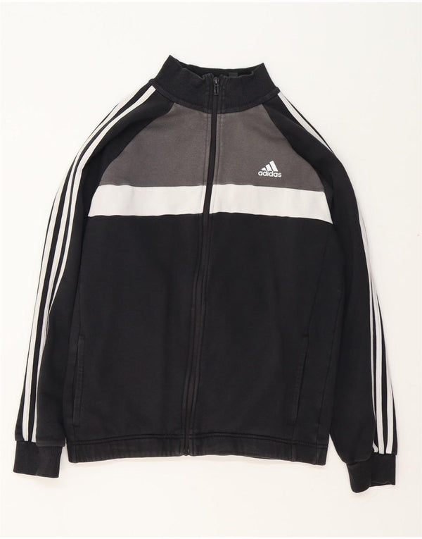 ADIDAS Mens Tracksuit Top Jacket UK 42/44 Medium Black Colourblock Cotton