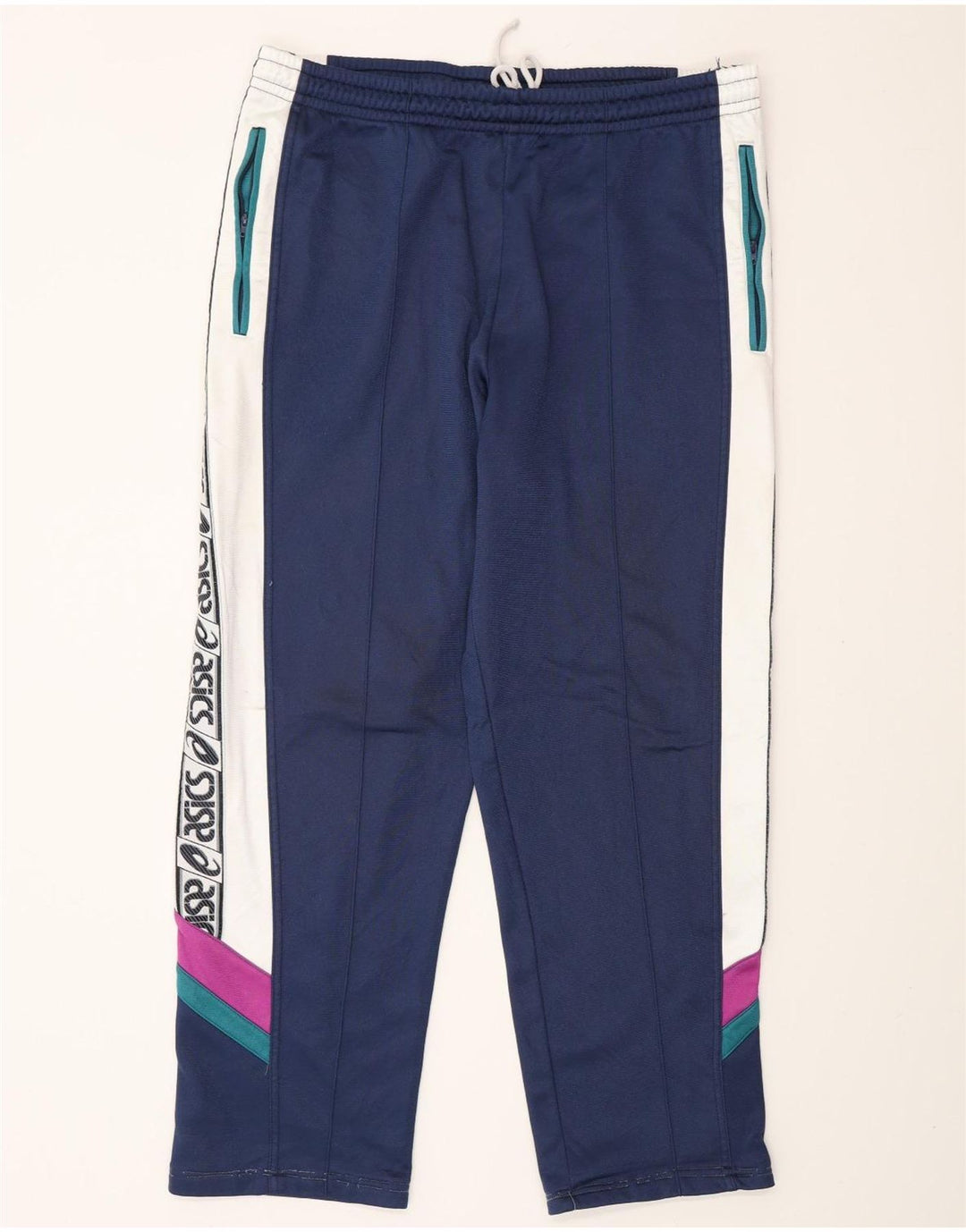 ASICS Mens Graphic Tracksuit Trousers IT 54 2XL  Navy Blue Colourblock
