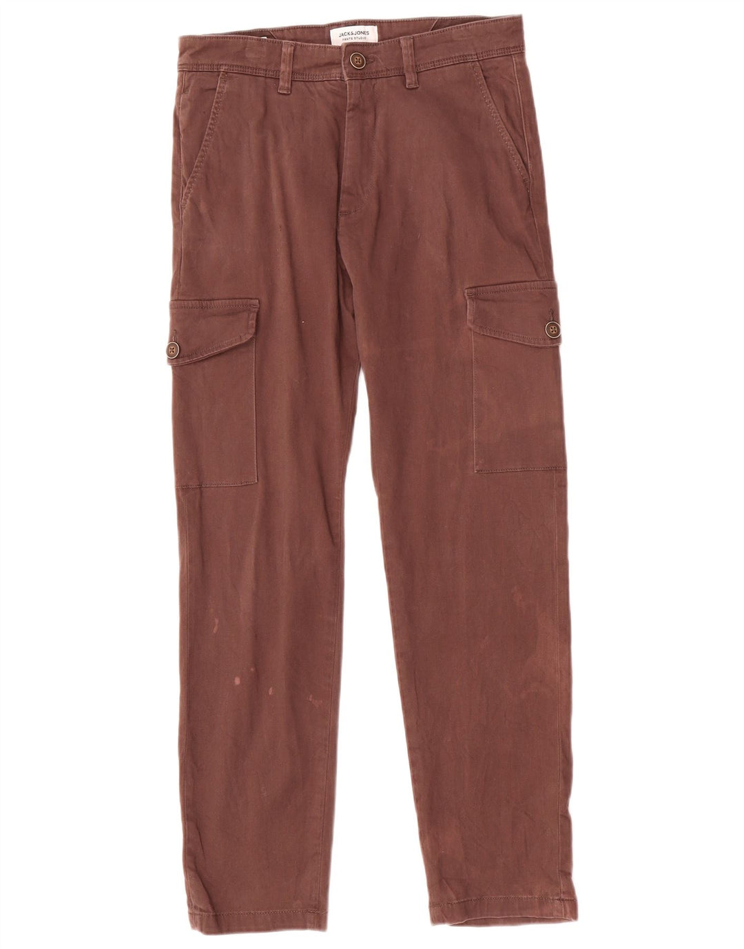 Jack & Jones Mens Slim Cargo Trousers W29 L30 Brown Cotton