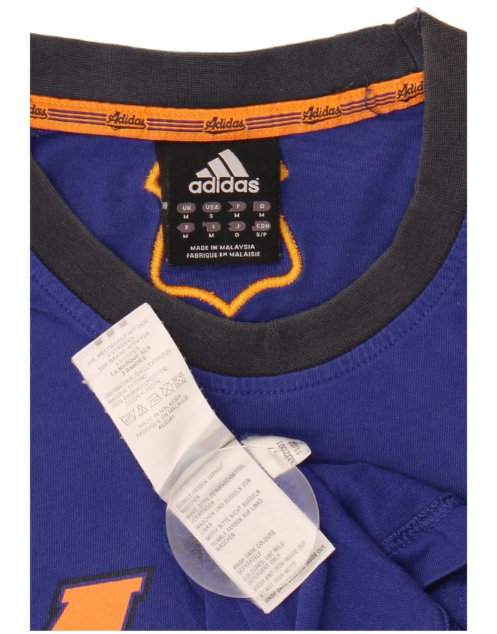 Adidas Mens Graphic T-Shirt Top Medium Blue Cotton