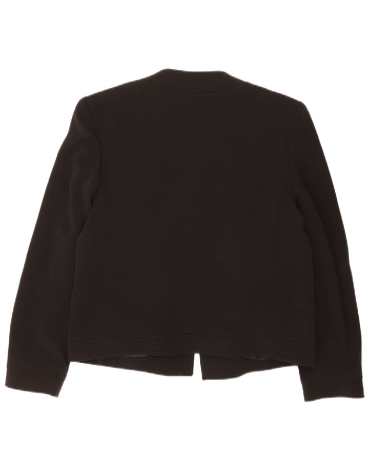 Vintage Womens Open Blazer Jacket IT 44 Medium Black Acetate