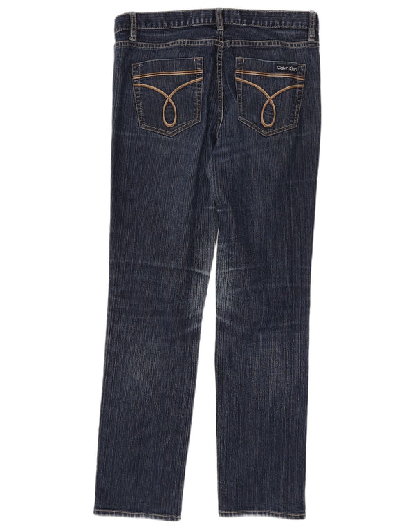 Calvin Klein Womens Skinny Jeans US 10 Large W32 L30 Navy Blue Cotton