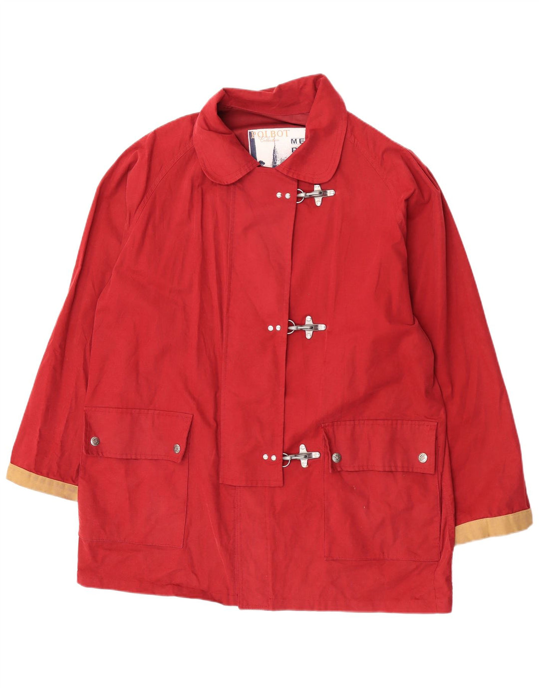 Polbot Womens Oversized Utility Jacket UK 18 XL Red Colourblock Cotton