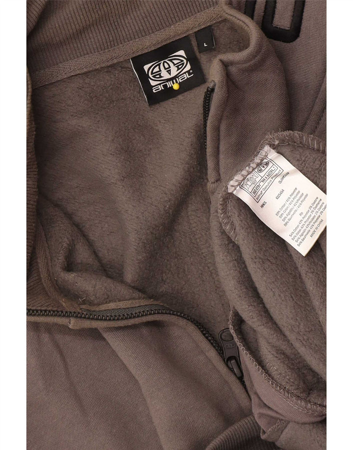 Animal Mens Graphic Tracksuit Top Jacket Large Grey Cotton