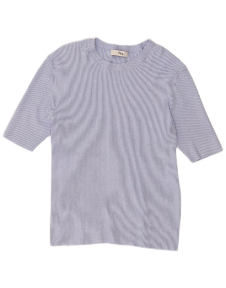 Marks & Spencer Womens T-Shirt Top UK 6 XS Blue