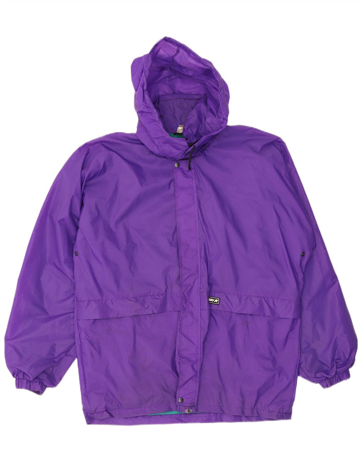 K-WAY Mens Hooded Rain Jacket UK 42 XL Purple Polyamide