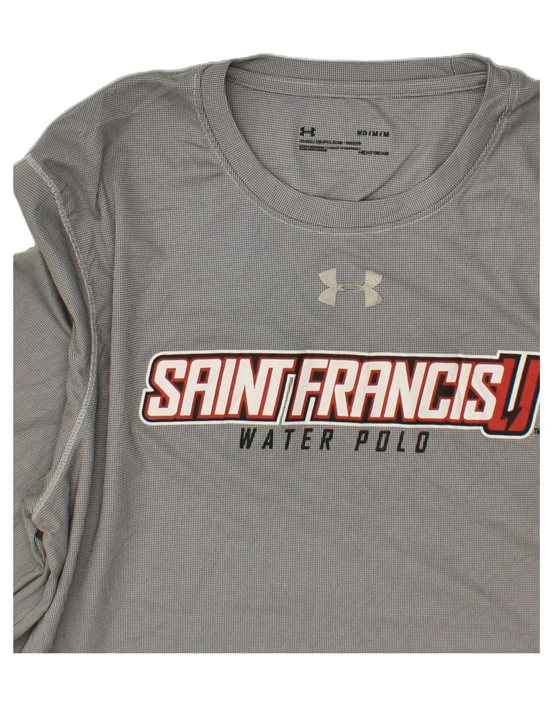 UNDER ARMOUR Mens Graphic Top Long Sleeve Medium Grey | Vintage Under Armour | Thrift | Second-Hand Under Armour | Used Clothing | Messina Hembry 