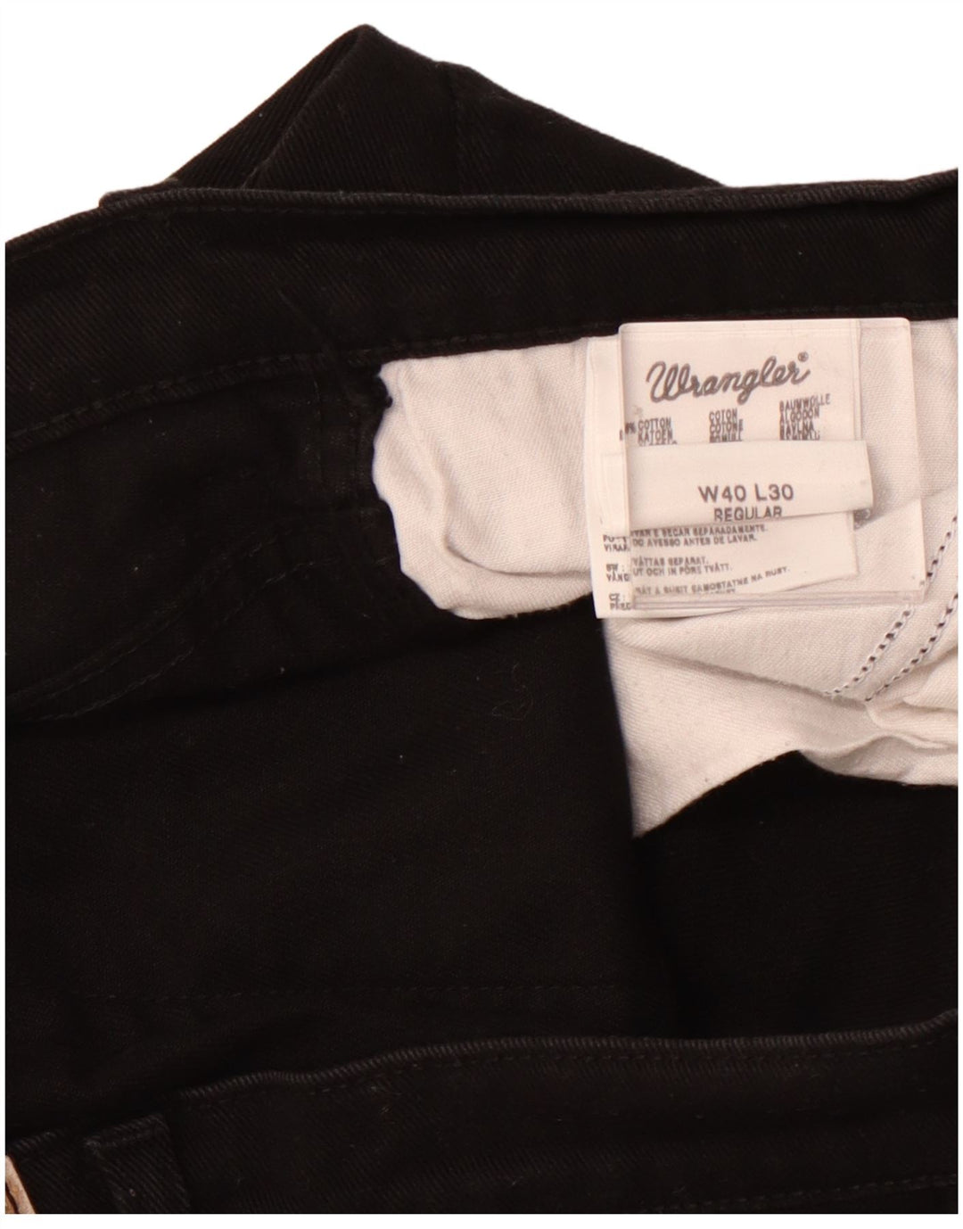 Wrangler Mens Regular Fit Cropped Jeans W40 L26 Black Cotton