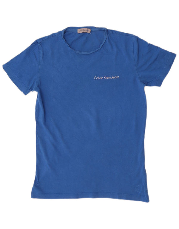 Calvin Klein Jeans Mens T-Shirt Top Small Blue Cotton