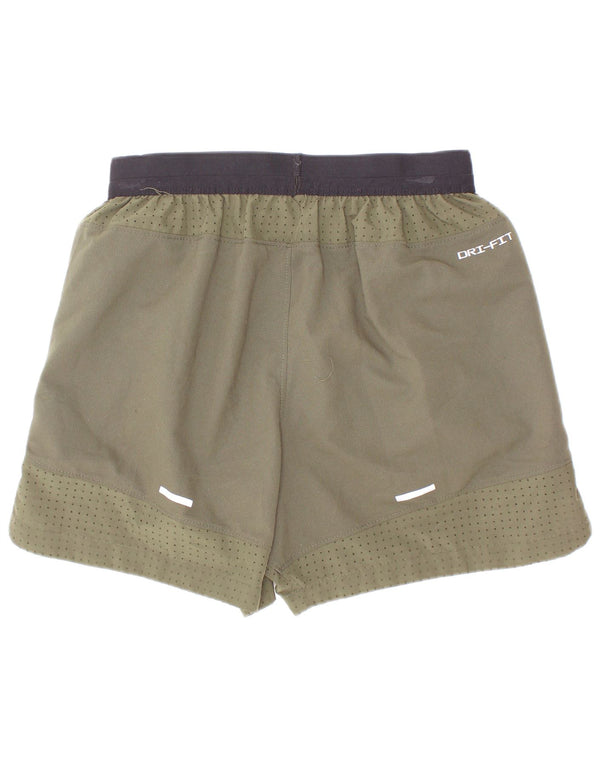 Nike Boys Dri Fit Sport Shorts 8-9 Years Small Khaki Colourblock Polyester