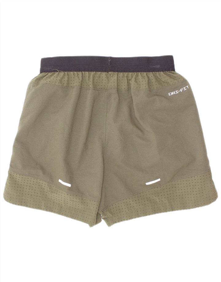 Nike Boys Dri Fit Sport Shorts 8-9 Years Small Khaki Colourblock Polyester