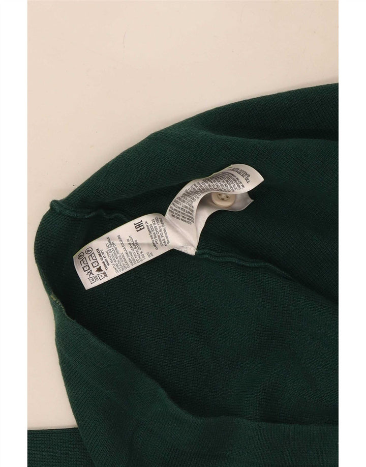 Marks & Spencer Mens Polo Neck Jumper Sweater Small Green Colourblock