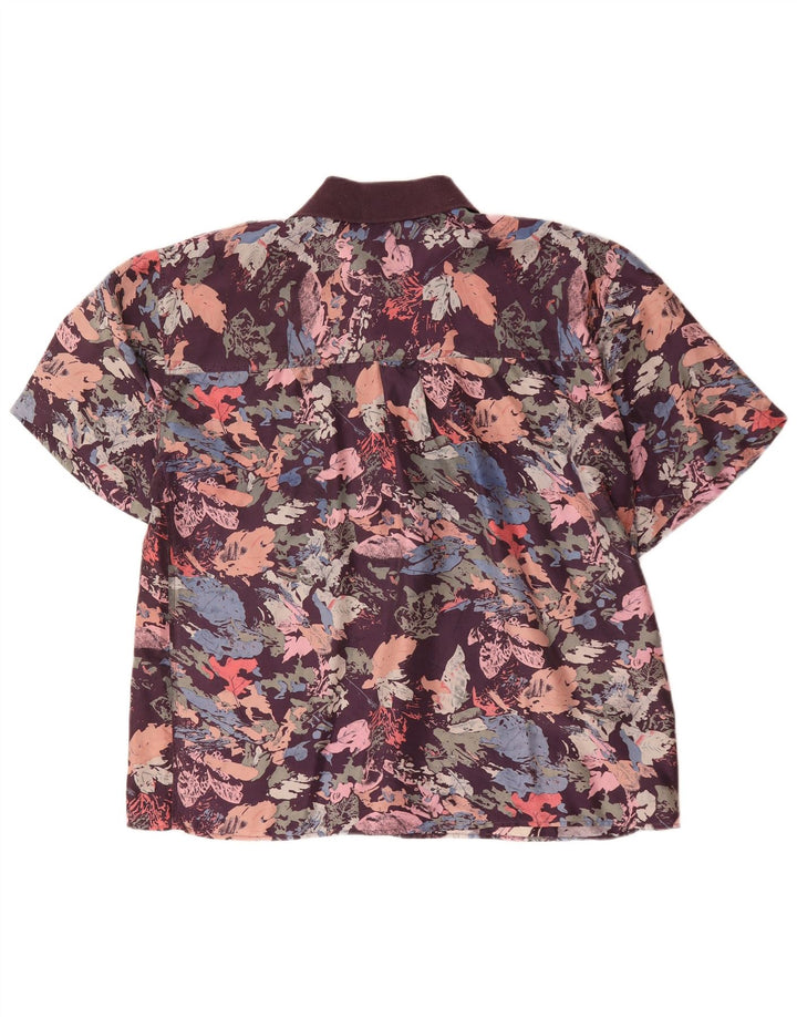 Vintage Mens Pullover Shirt IT 52 Large Multicoloured Floral Silk