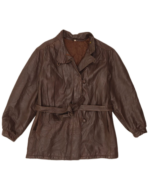 Vintage Womens Leather Jacket EU 38 Medium Brown