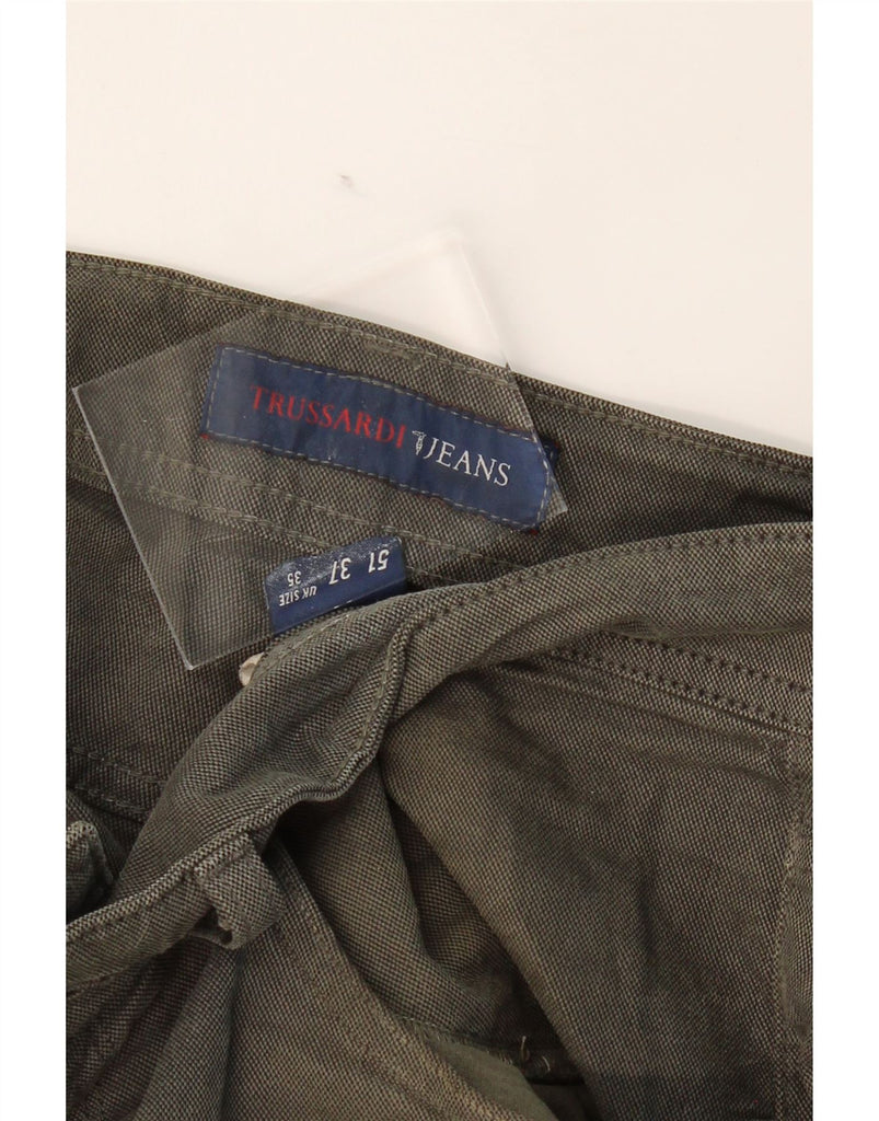 TRUSSARDI Mens Slim Casual Trousers W35 L32 Grey Vintage Trussardi and Second-Hand Trussardi from Messina Hembry 