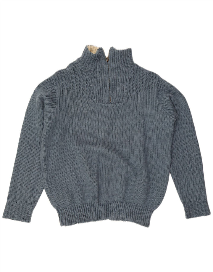 Lee Mens Zip Neck Jumper Sweater 2XL Blue Acrylic