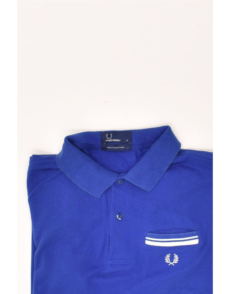 FRED PERRY Mens Polo Shirt Small Blue Cotton | Vintage Fred Perry | Thrift | Second-Hand Fred Perry | Used Clothing | Messina Hembry 