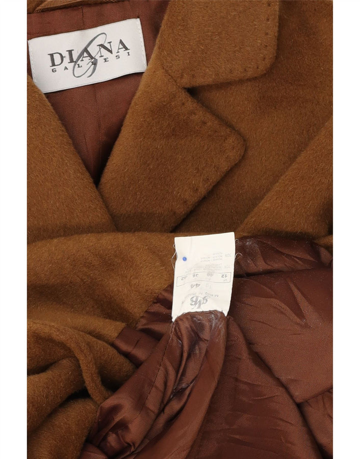 Diana Gallesi Womens Overcoat UK 12 Medium Brown Mohair