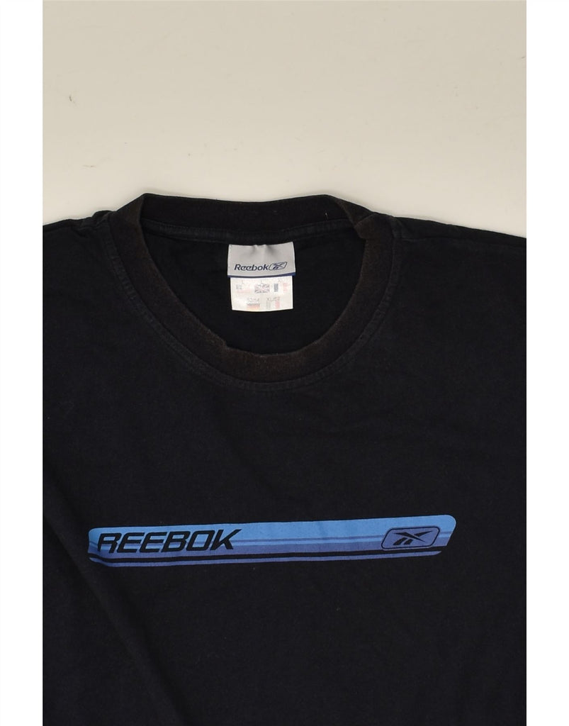 REEBOK Mens Graphic T-Shirt Top Large Navy Blue Cotton | Vintage Reebok | Thrift | Second-Hand Reebok | Used Clothing | Messina Hembry 
