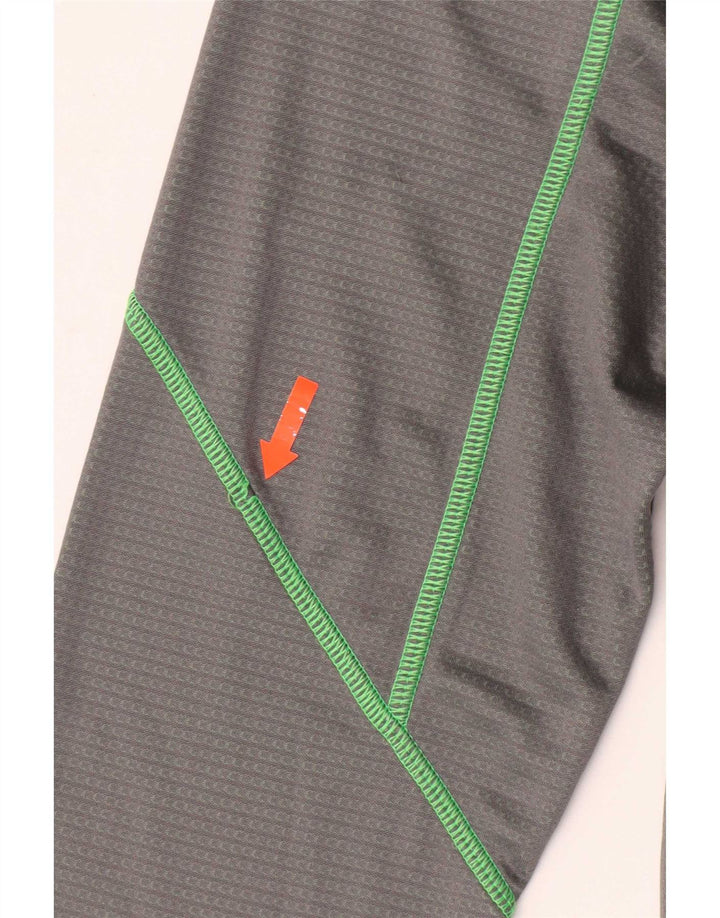 Under Armour Mens Zip Neck Top Long Sleeve Large Grey Polyester Sports