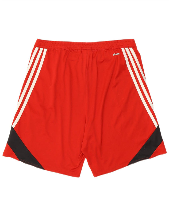 Adidas Mens Climalite Sport Shorts Medium Red Colourblock Polyester