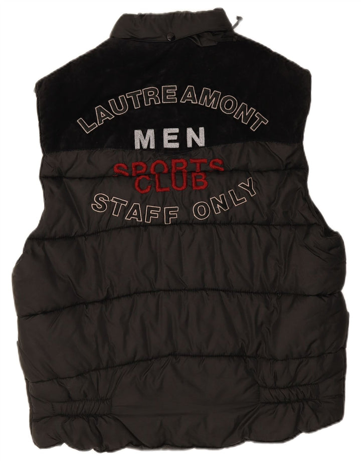 Casucci Mens Graphic Padded Gilet UK 38 Medium Black Polyamide