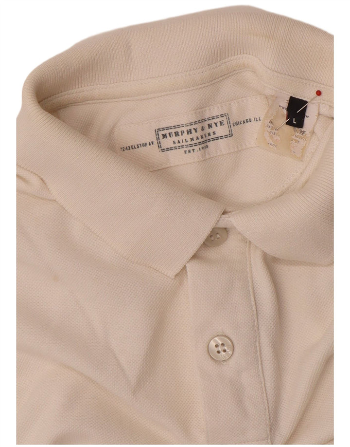 Murphy & Nye Womens Polo Shirt UK 16 Large White Cotton