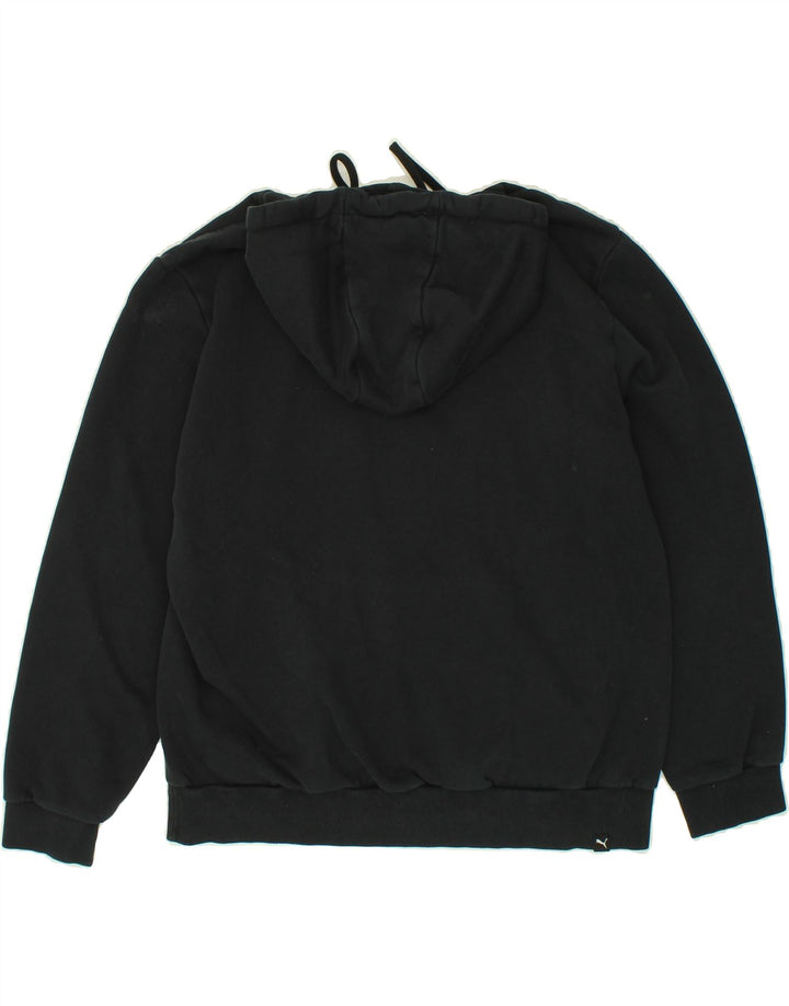 PUMA Mens Graphic Hoodie Jumper Large Black Cotton Vintage Puma and Second-Hand Puma from Messina Hembry 