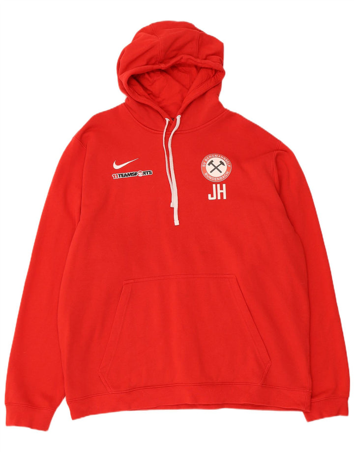 Nike Mens Graphic Hoodie Jumper 2XL Red Cotton