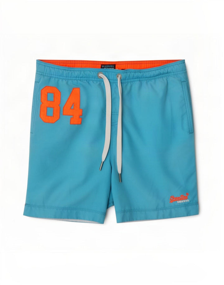 Superdry Mens Graphic Swimming Shorts XL Blue Polyester