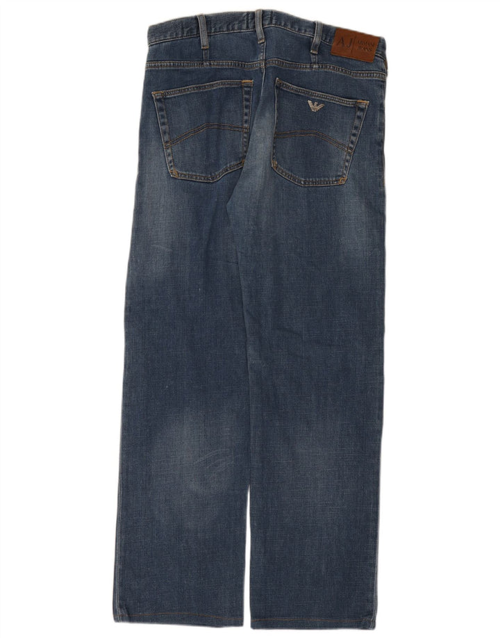 Armani Jeans Mens Regular Straight Jeans W33 L30 Blue Cotton
