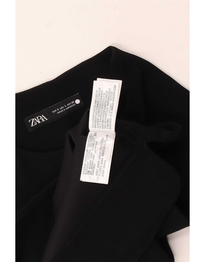 Zara Womens Crop Waistcoat UK 10 Small Black Polyester